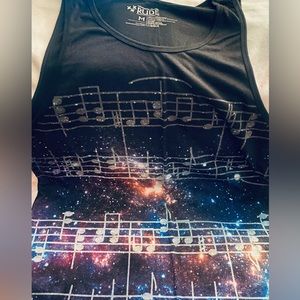 Rude Galaxy Music note Tank Top Medium.